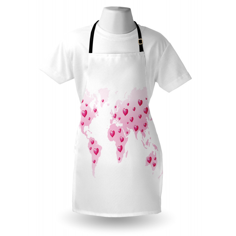 Global Dots Heart Love Apron