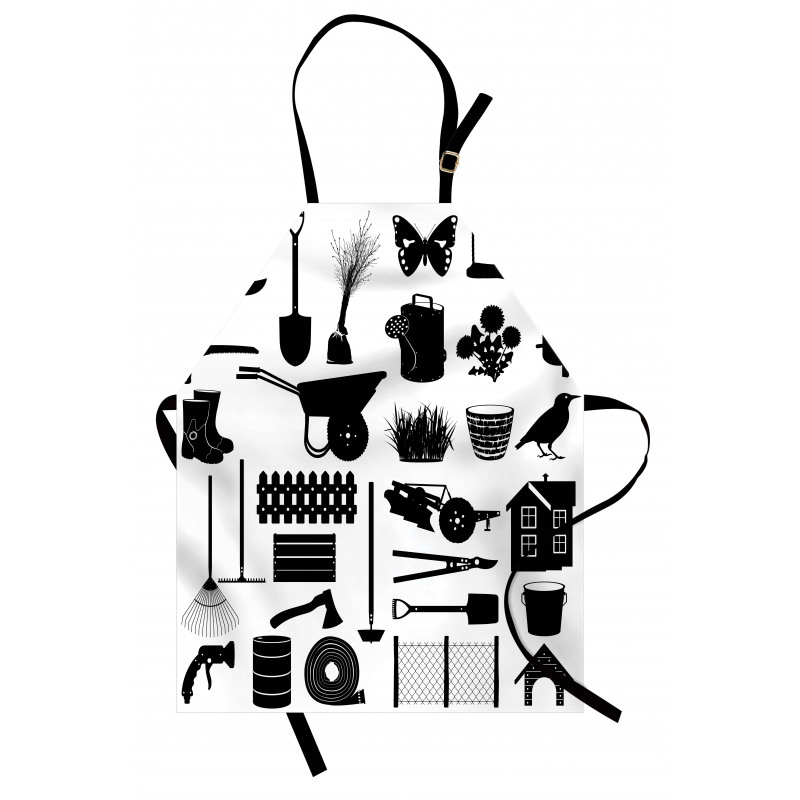 Monochrome Garden Items Apron