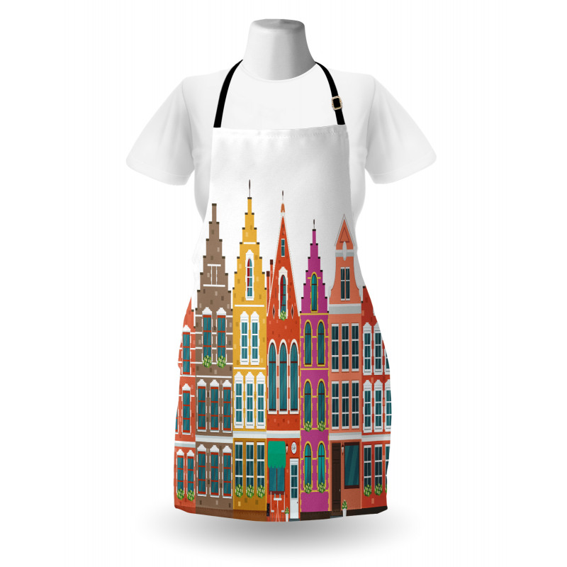 European Colorful Houses Apron