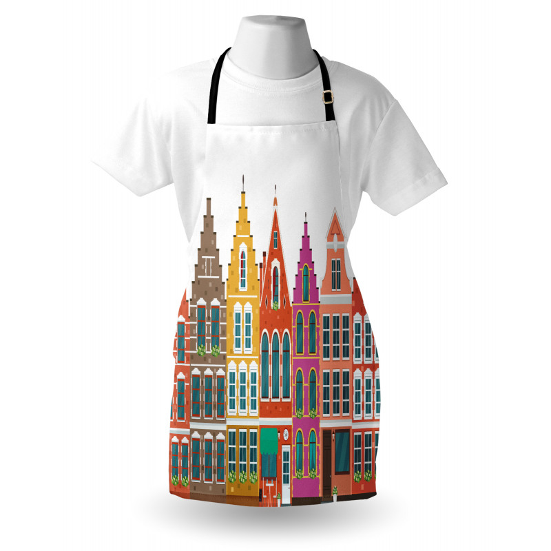 European Colorful Houses Apron