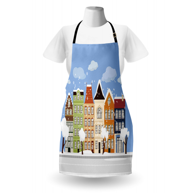 Winter Time Dutch Houses Apron