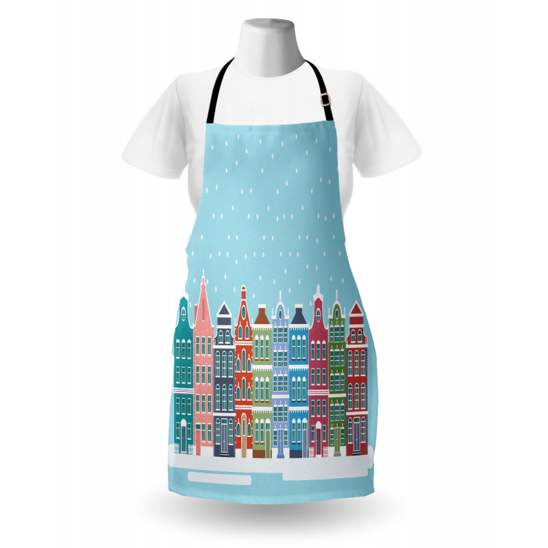 Snowy Town in Holland Apron