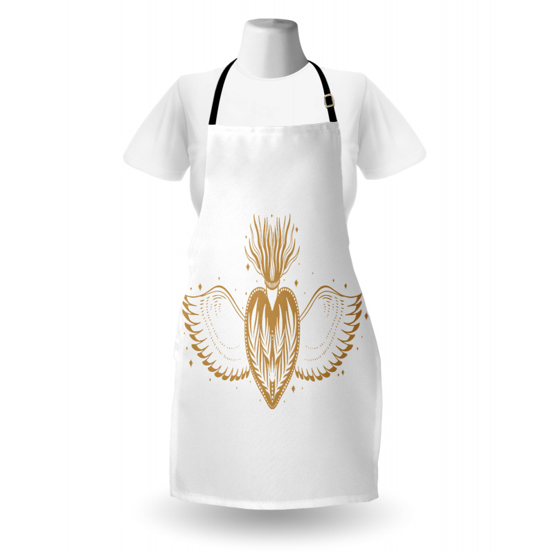 Winged Heart with Crown Apron