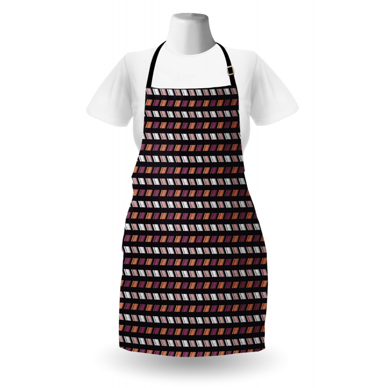 Colorful Hatched Squares Art Apron