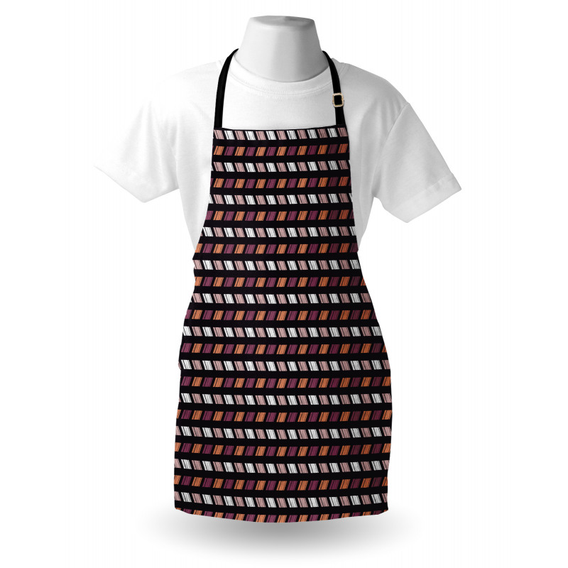 Colorful Hatched Squares Art Apron