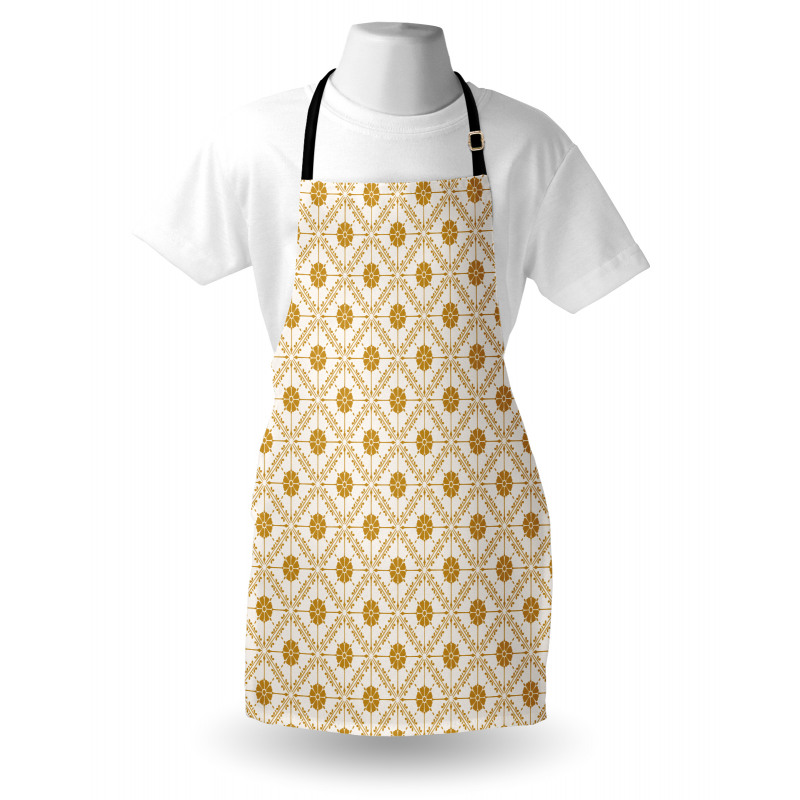 Soft Floral Details in Squares Apron