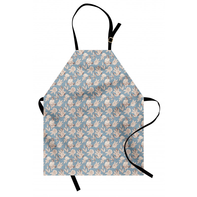 Vintage Peonies and Anchors Apron