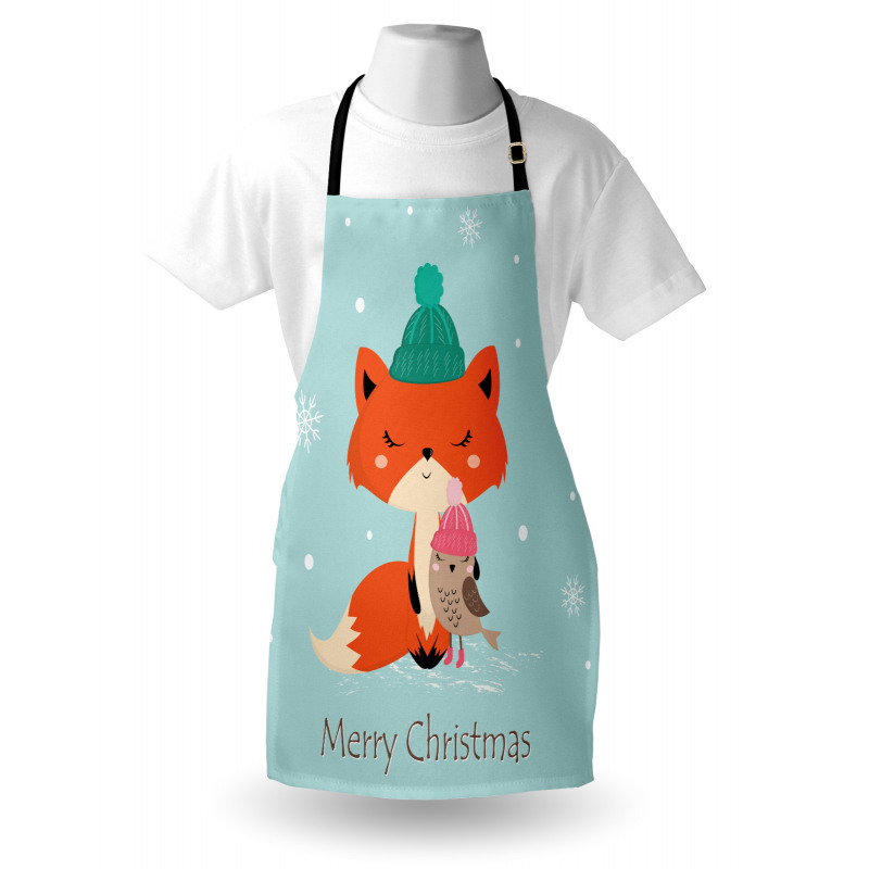 Merry Christmas Bird Animal Apron