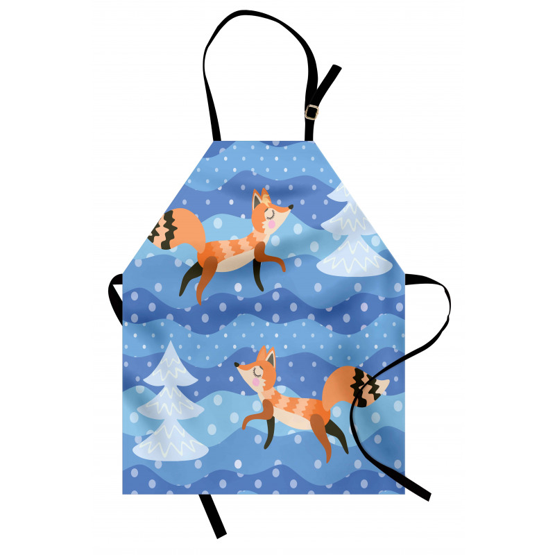 Winter Snowing Tree and Animal Apron