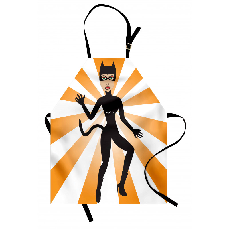 Cat Woman in Costume Rays Apron