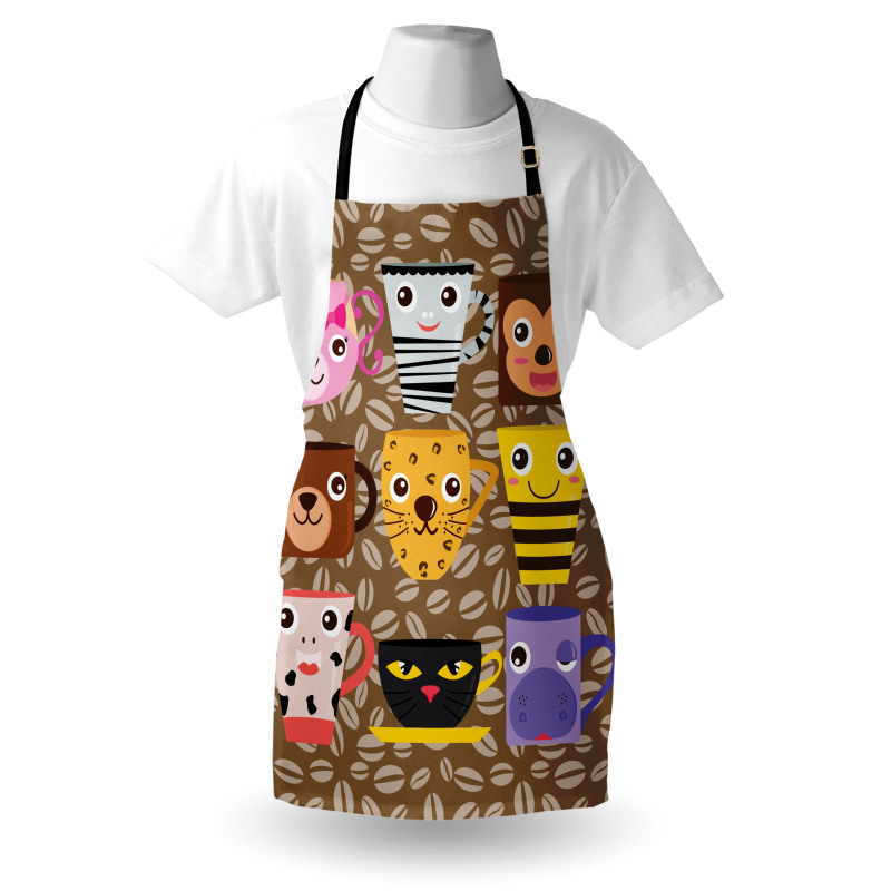 Animal Mugs Print Apron