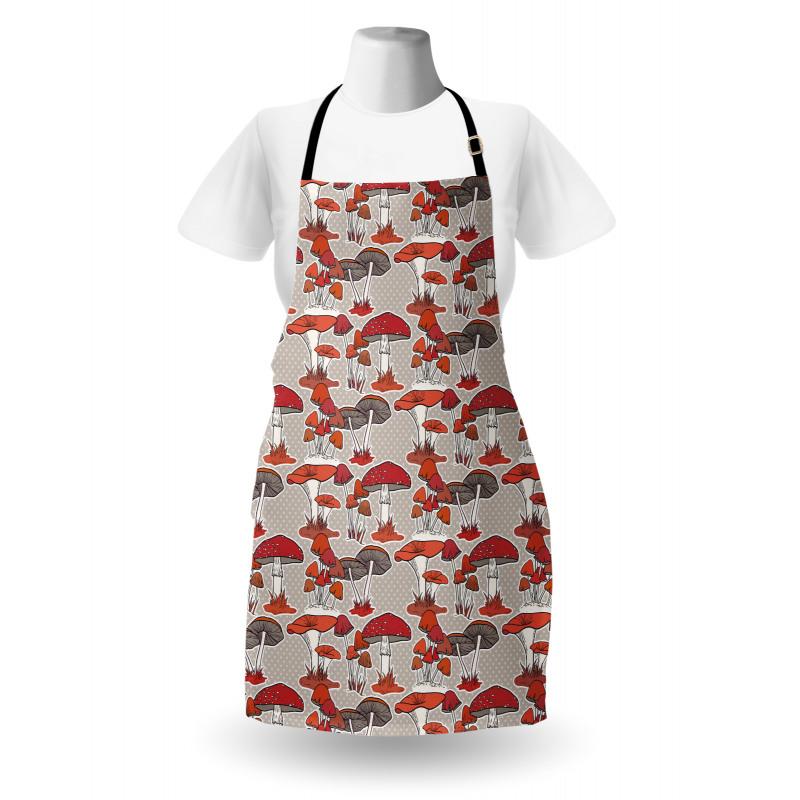 Jungle Fall Mushrooms Apron