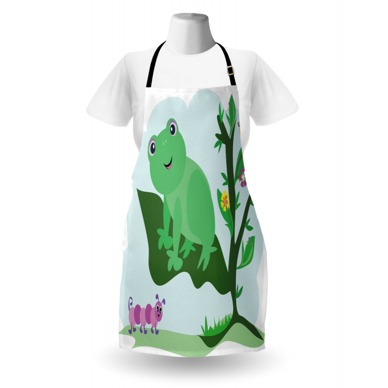 Childish Animals Floral Leaf Apron