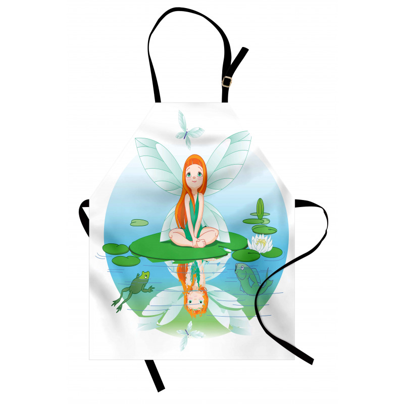 Fairy on Water Lily Leaf Apron
