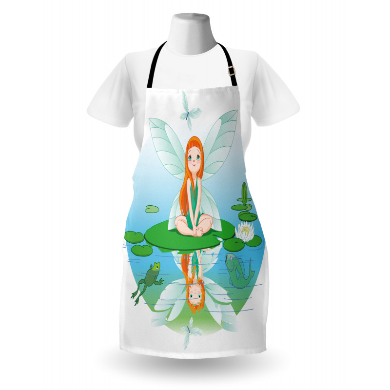 Fairy on Water Lily Leaf Apron