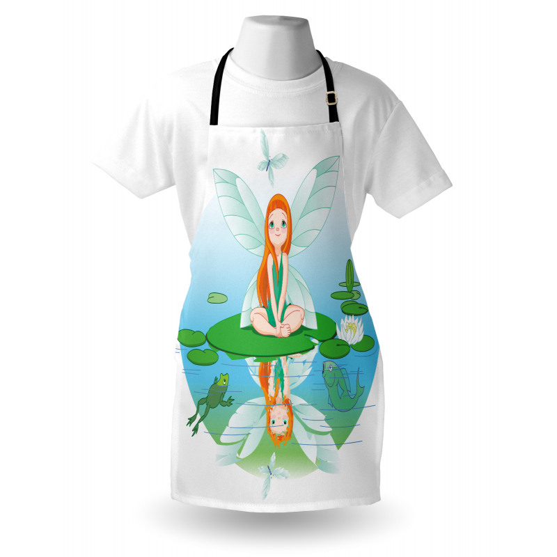 Fairy on Water Lily Leaf Apron