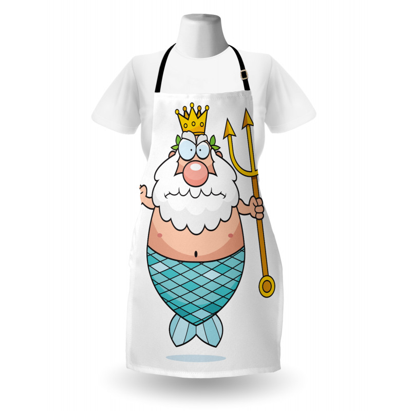 Funny Cartoon Angry King Apron