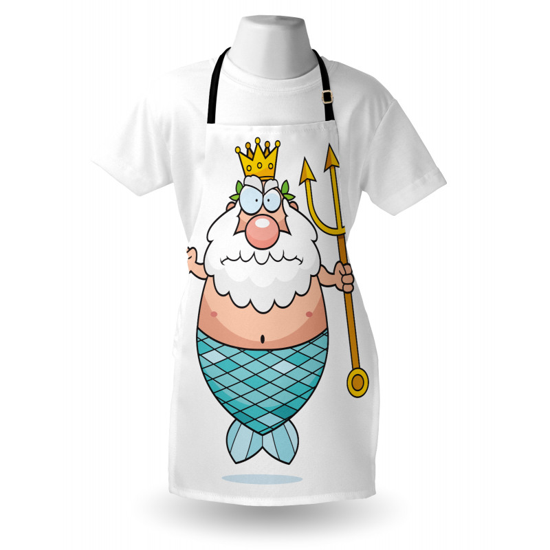 Funny Cartoon Angry King Apron