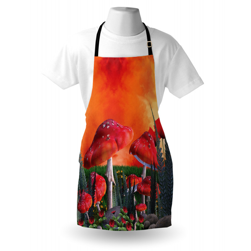 Clouds Leaves Poppies Apron
