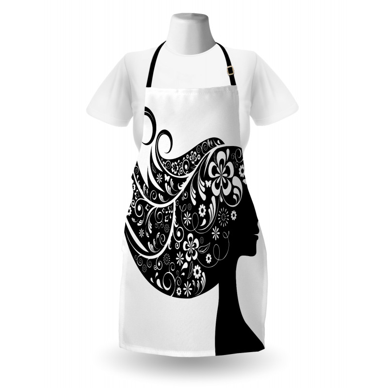 Woman with Floral Hair Apron