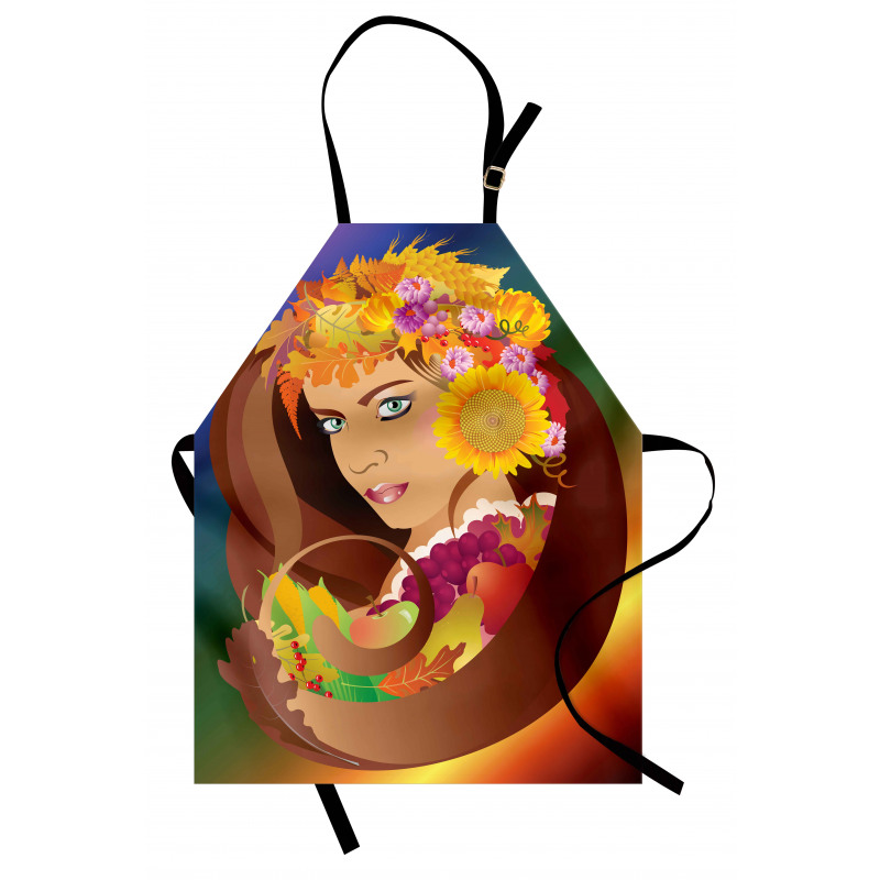 Floral Leafy and Fruits Hair Apron