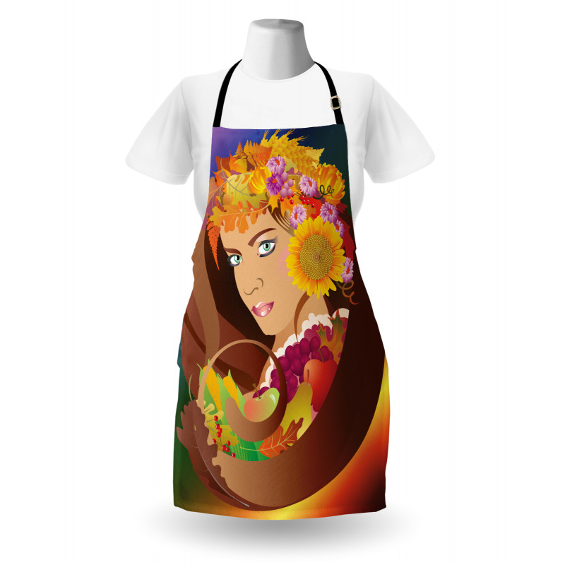 Floral Leafy and Fruits Hair Apron