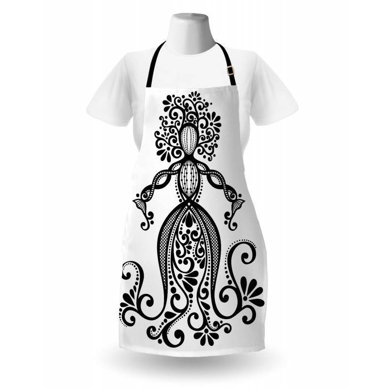 Woman Shape Vintage Ornate Apron