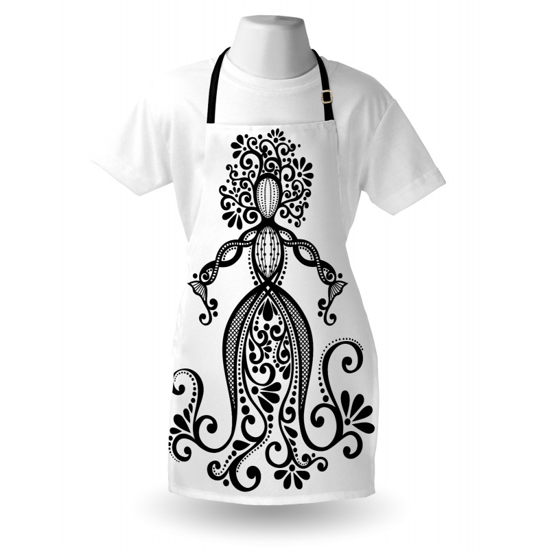 Woman Shape Vintage Ornate Apron