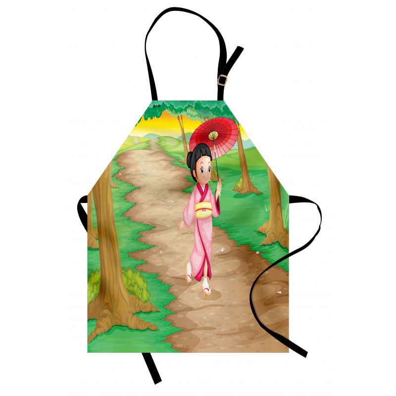 Cartoon Style Geisha Apron