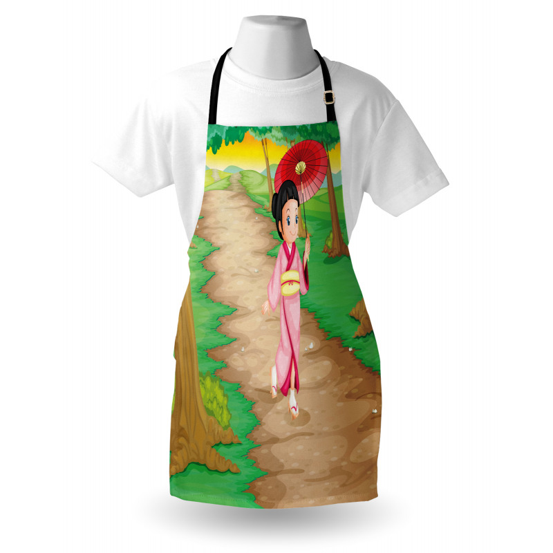 Cartoon Style Geisha Apron