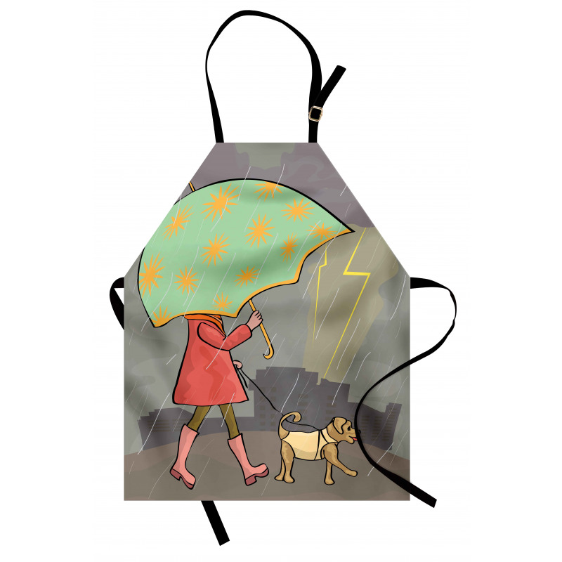 Lady Walking with Dog Apron