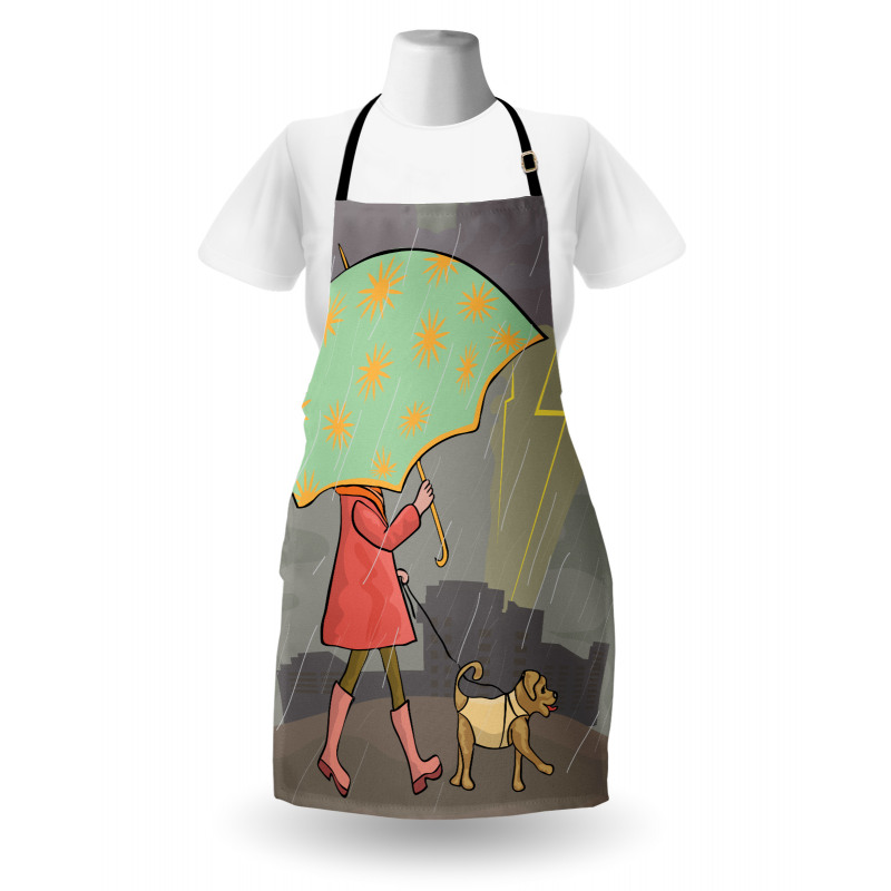 Lady Walking with Dog Apron