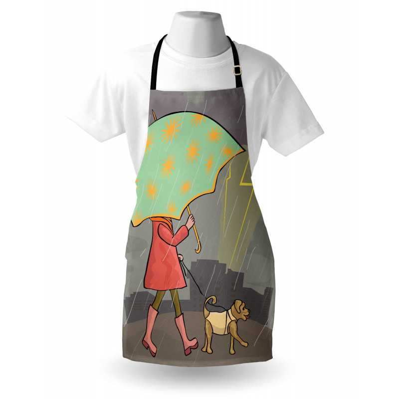 Lady Walking with Dog Apron