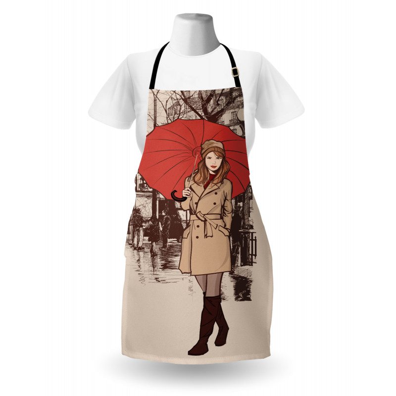 Lady Walking in Paris Apron