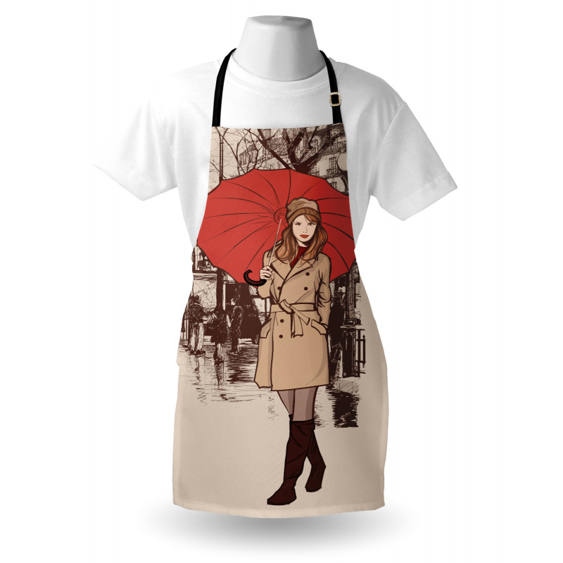 Lady Walking in Paris Apron