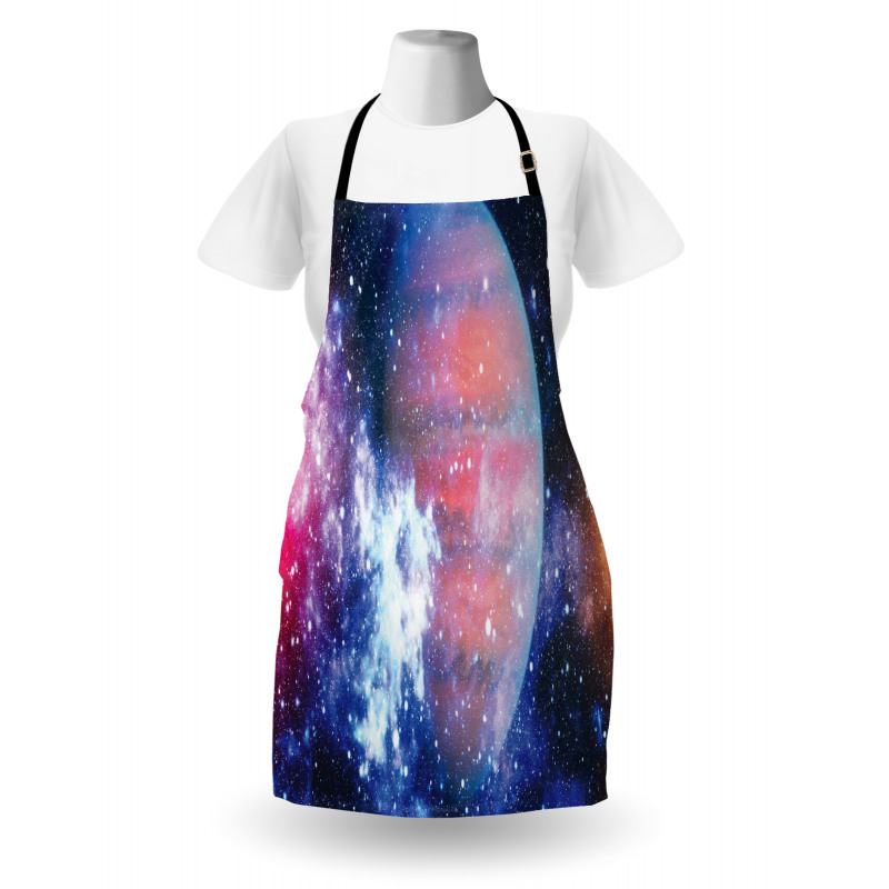 Vivid Nebula and Planet Art Apron