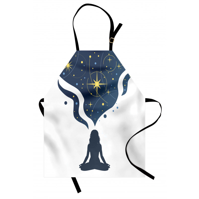 Woman Yoga with Starry Smoke Apron