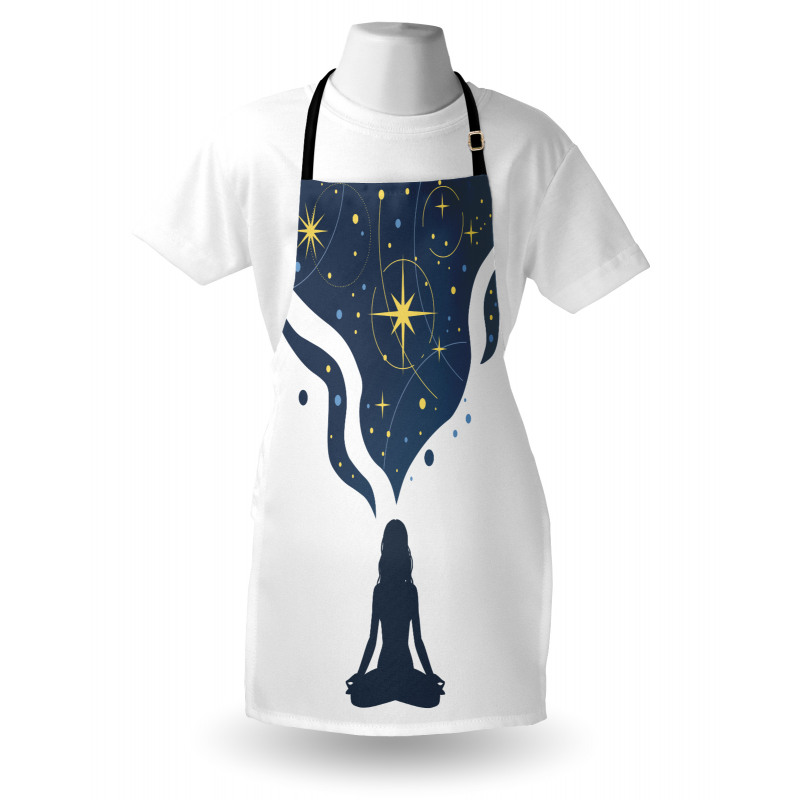 Woman Yoga with Starry Smoke Apron