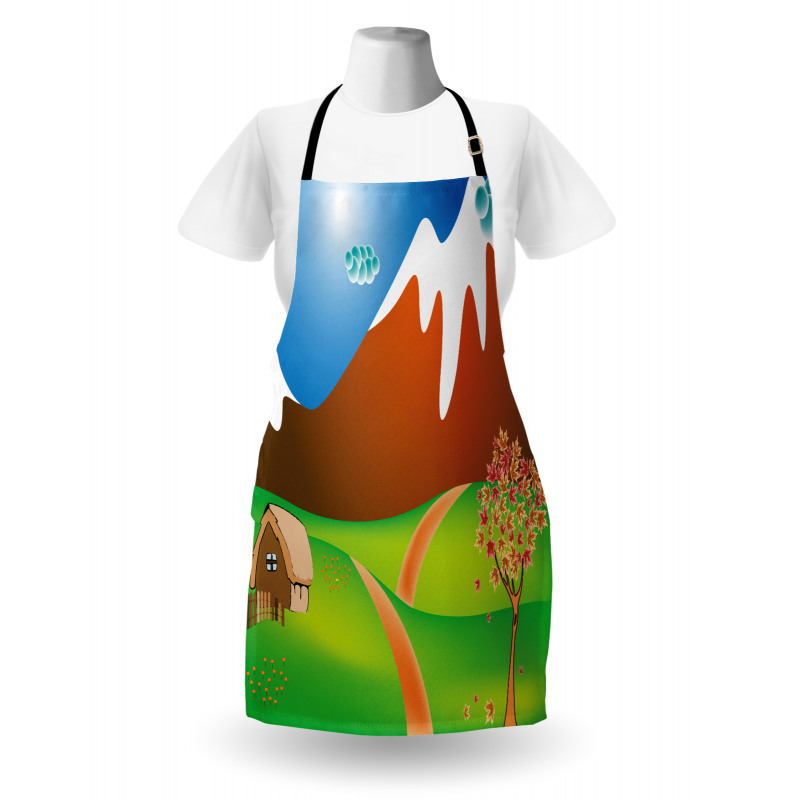 Cartoon Country Scene Apron