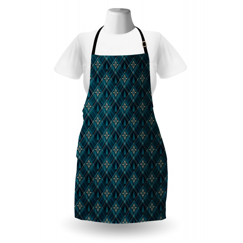 Floral and Checkered Apron