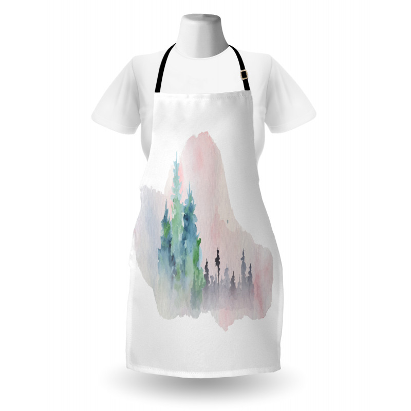 Watercolor Forest Artwork Apron