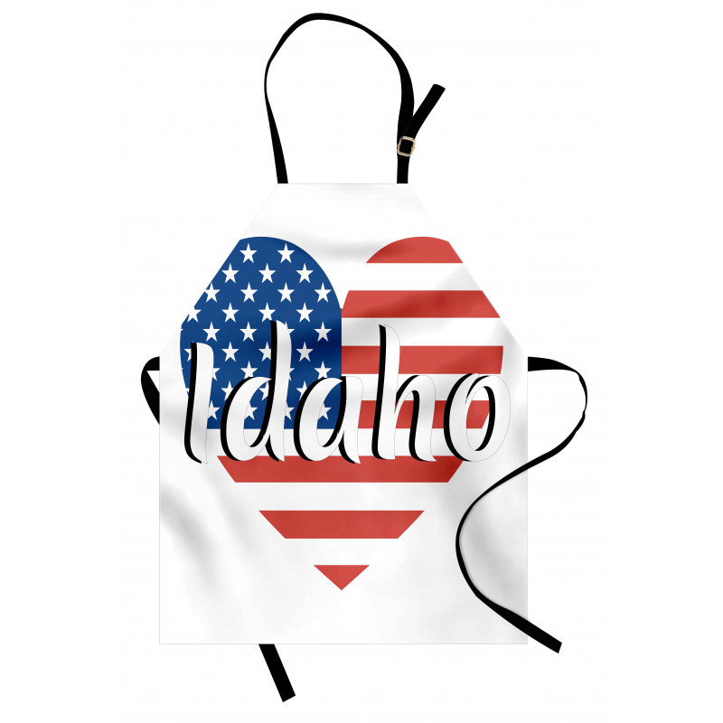 Heart Shaped USA Flag State Apron