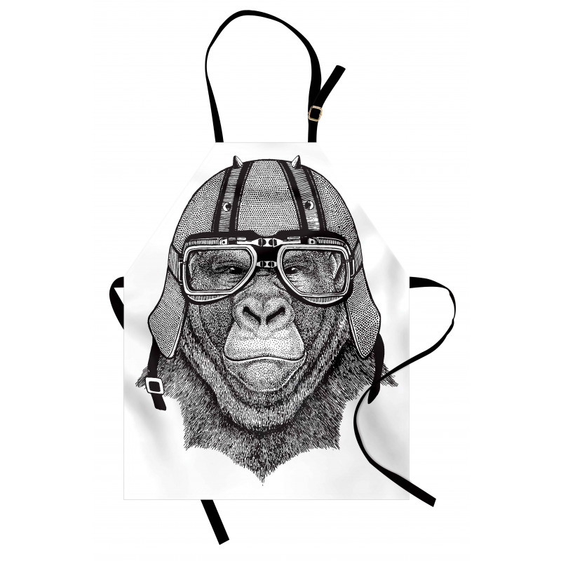 Hipster Grumpy Biker Ape Apron