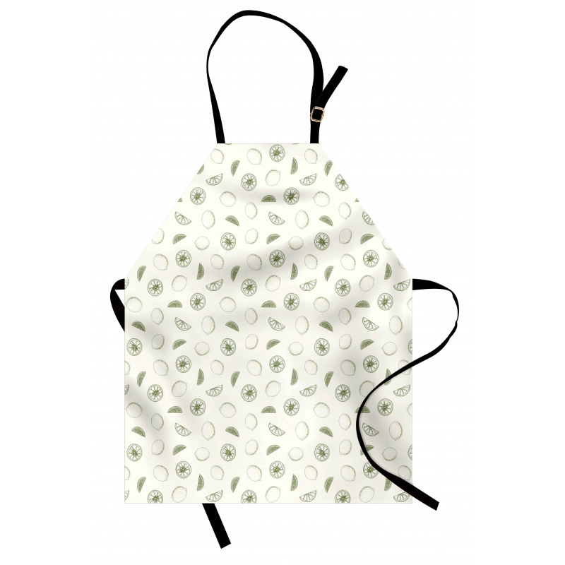 Monochrome Citrus Sketch Apron