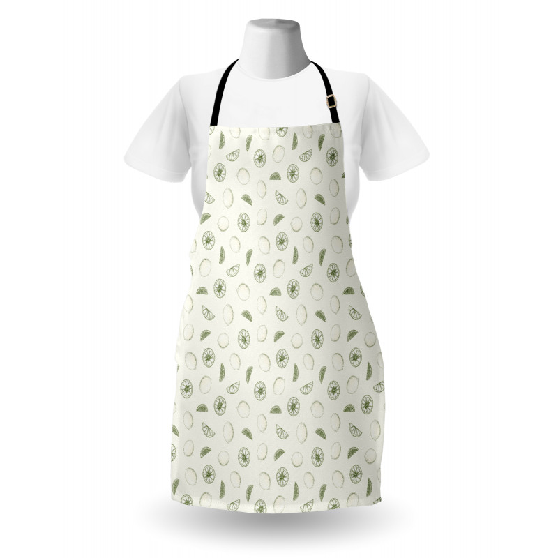 Monochrome Citrus Sketch Apron