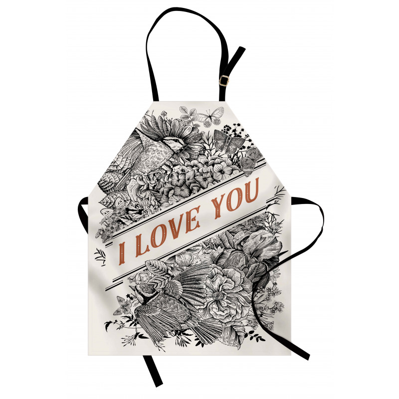 Engraved Flowers Apron