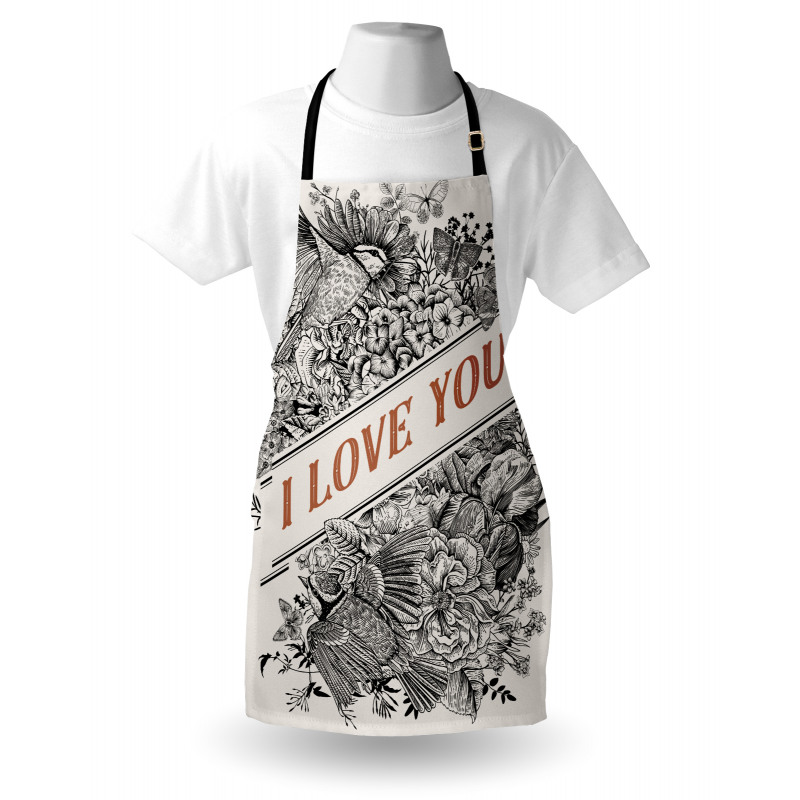 Engraved Flowers Apron