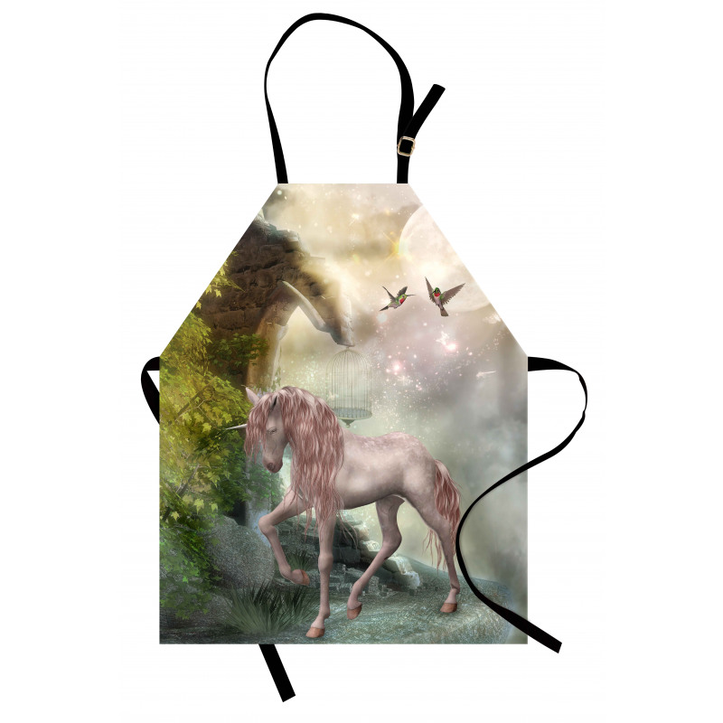 Fantasy Leaves Birds Apron