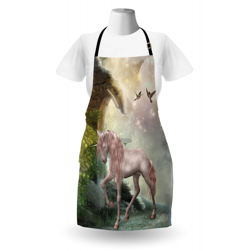 Fantasy Leaves Birds Apron