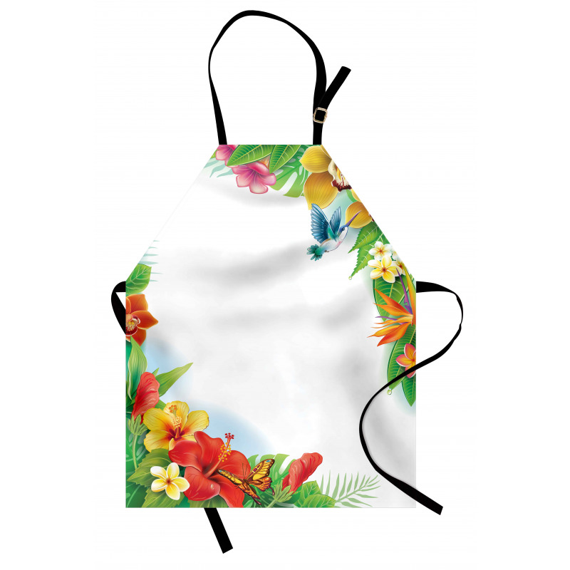 Tropic Flowers Leaves Apron